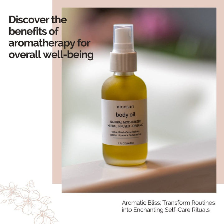 Natural Body Oil for Sore Muscles, Moisturization and Aromatherapy.