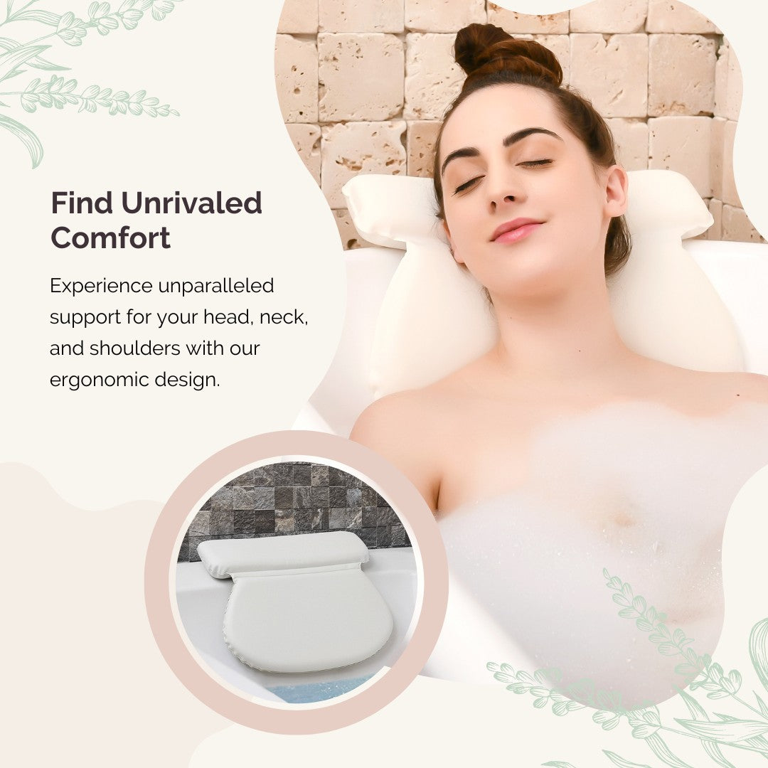 Luxury Bijou Bath Pillow by Monsuri with head and neck support