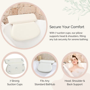 Premium quality bath pillow by Monsuri for a tranquil bathing experience