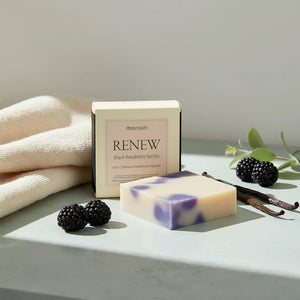Renew black raspberry vanilla handmade soap individually wrapped - perfect gift fresh start natural ingredients gentle daily use.