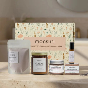 Deep Relaxation Gift Set for Women - Lavender Bath Soak, Lavender andle, Lavender Body Butter, Lavender Bath Bomb and Lavender Essential Oil Roller