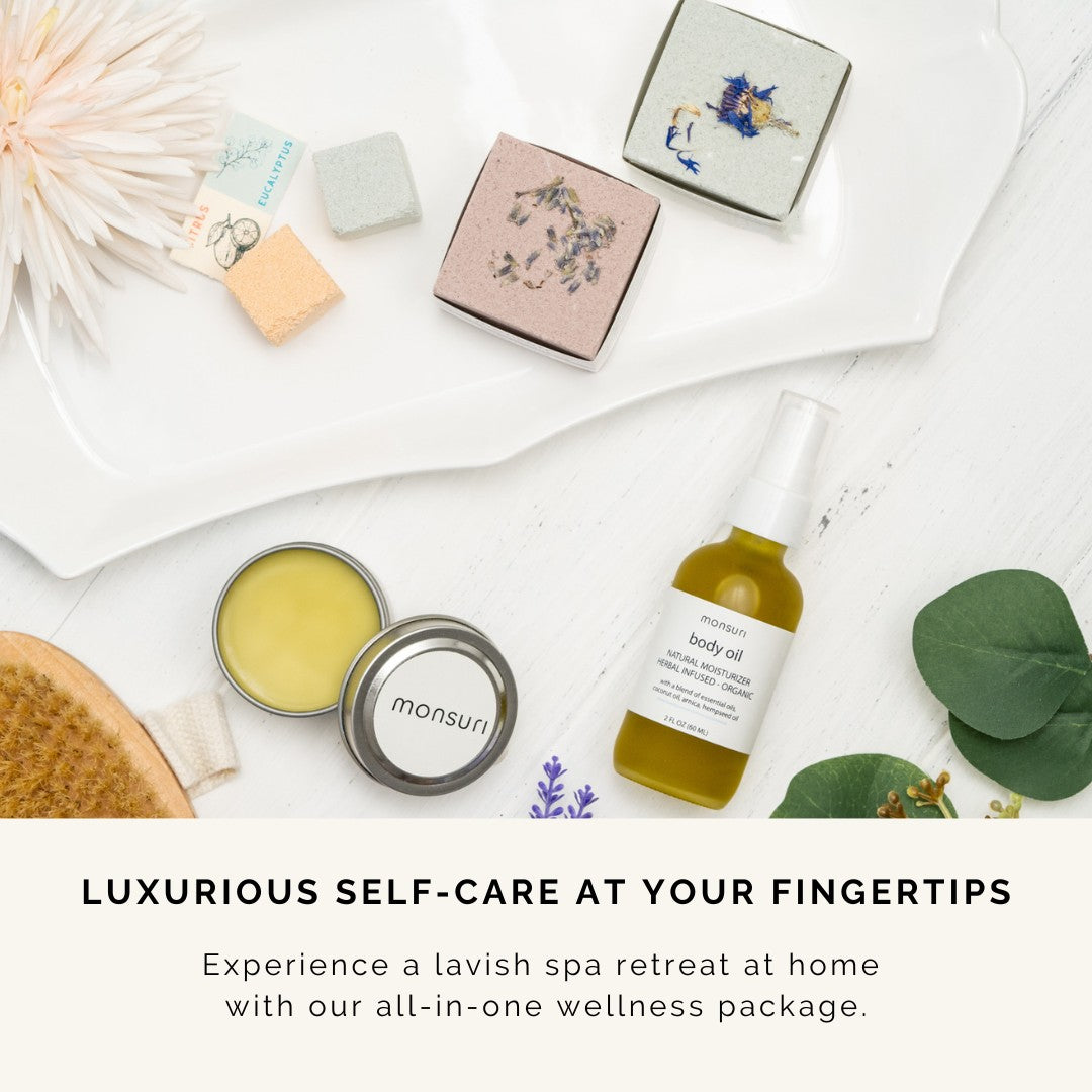 Women's self-care gift set with organic spa products