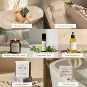 Monsuri's Luxury Home Spa Journey Set with all spa items presented elegantly.
