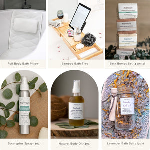 Monsuri's Luxury Home Spa Journey Set with all spa items presented elegantly.