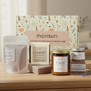 Relaxing lavender gifts for mom bath gift set with candle bath bomb soap body butter thoughtful gifts for women