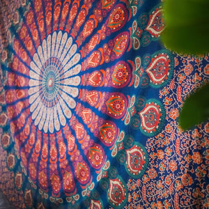 Mandala Tapestry - Blue & Red