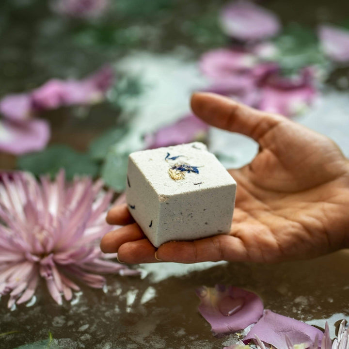 Monsuri's Revitalizing Eucalyptus Bath Bomb for a rejuvenating bath time.