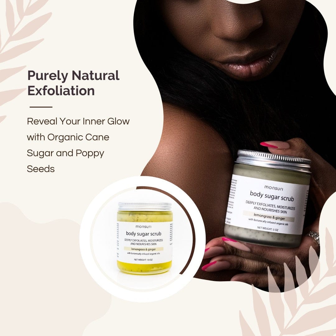 Organic cane sugar and poppy seeds providing natural exfoliation