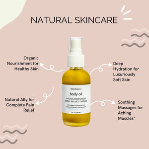 Natural skin nourishment with Monsuri's body oil