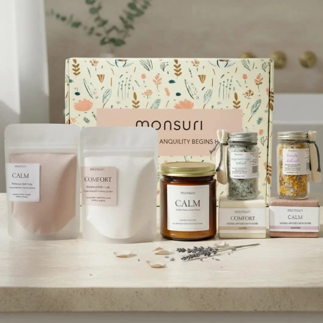Relaxation bath gift set for women | Choose-Your-Calm Spa Box by Monsuri