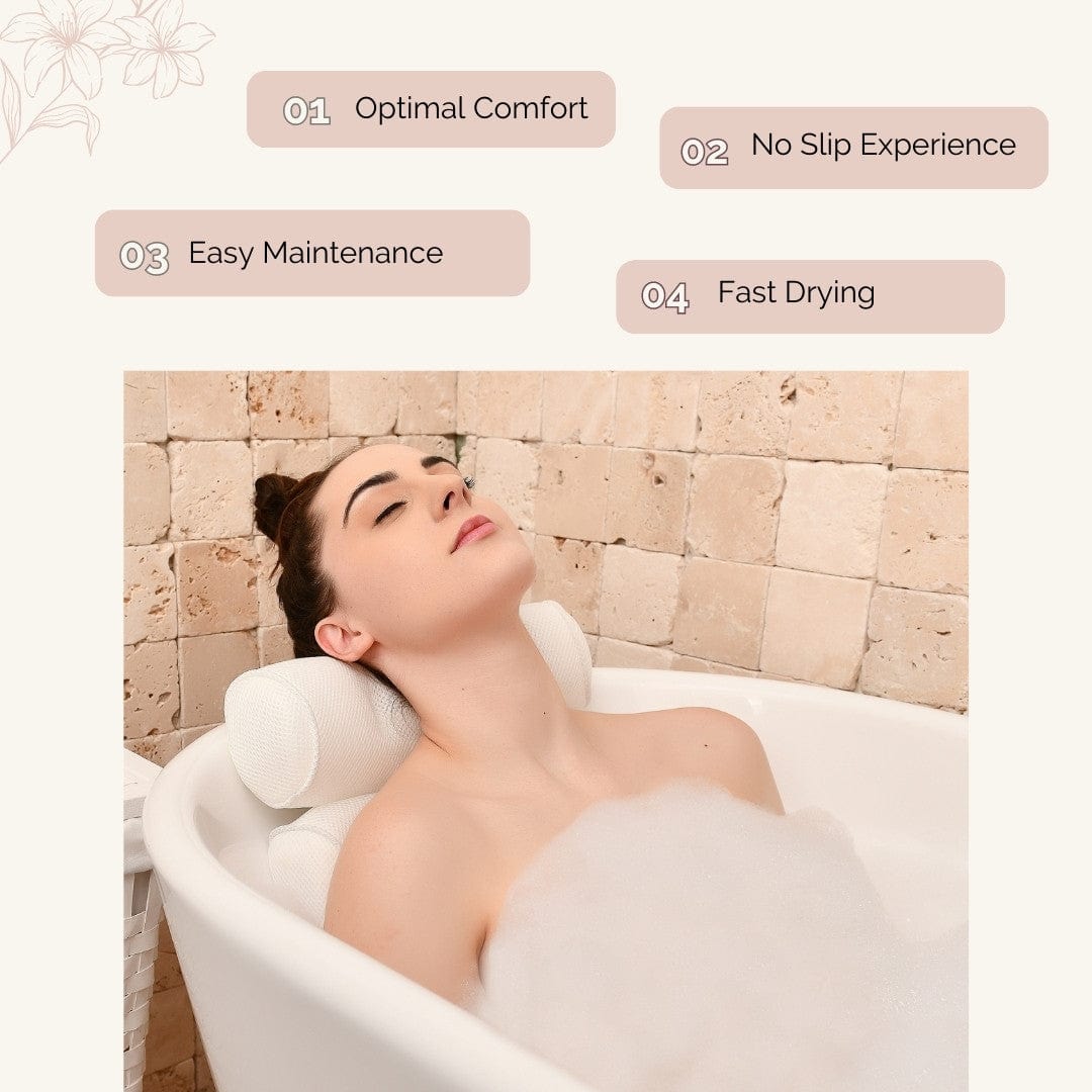 Comfortable Monsuri Bath Pillow with Neck Support