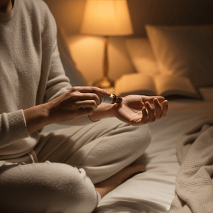 Woman Applying a Lavender Essential Oil Roller on her Pulse Point