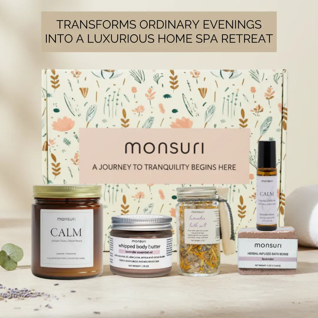 Lavender Bath Gift Set with Luxurious Bath Products.