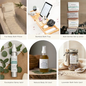 Monsuri's Luxury Home Spa Journey Set with all spa items presented elegantly.