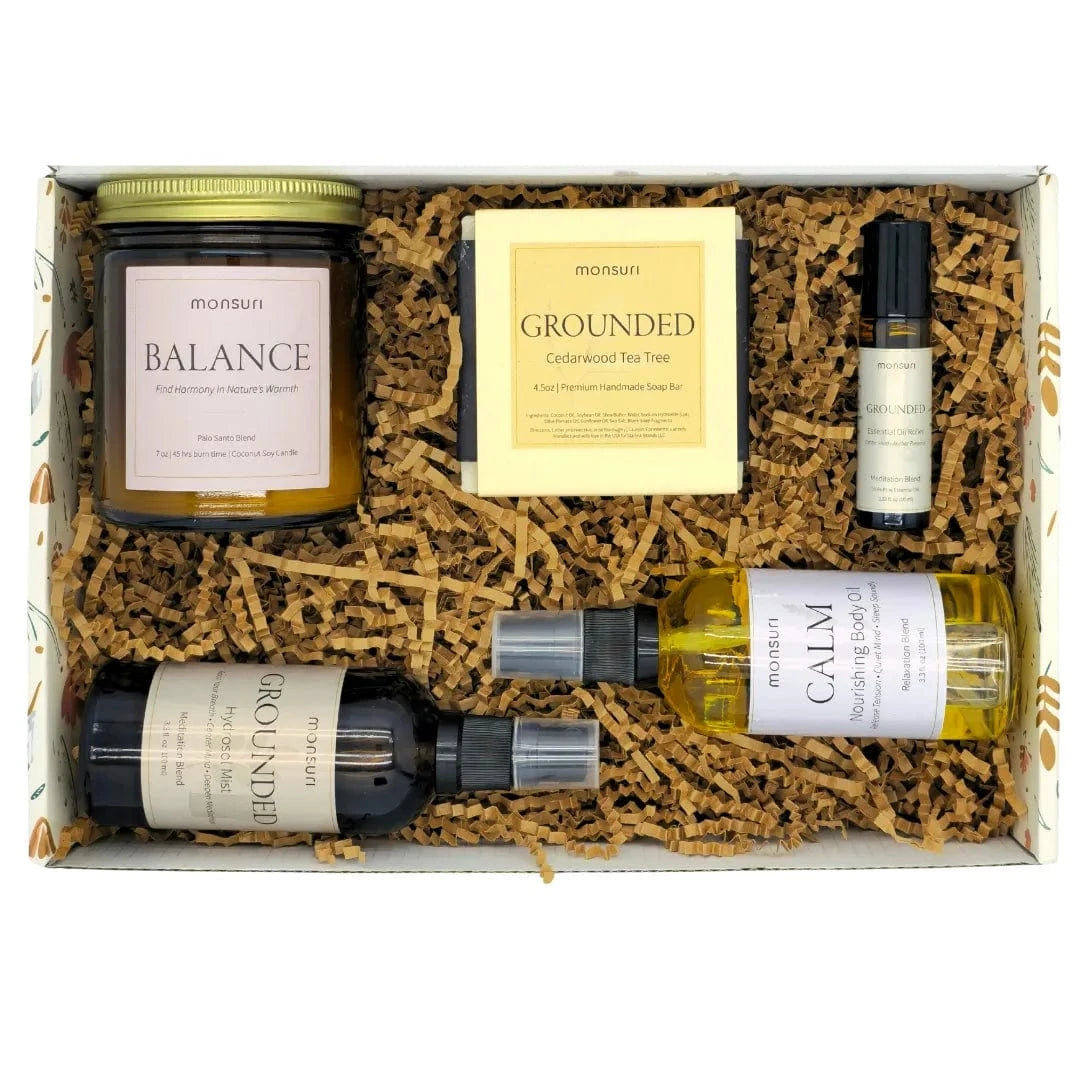 Palo santo candle and meditation oils for mental focus clarity