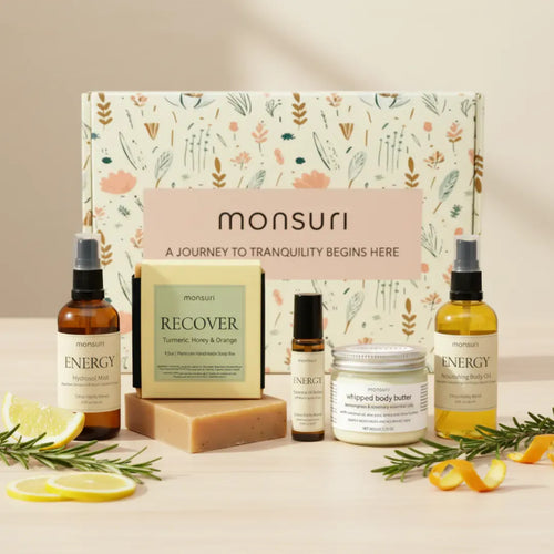 Energizing gifts for moms citrus aromatherapy gift set with lemongrass candle body oil roller mood boosting gifts