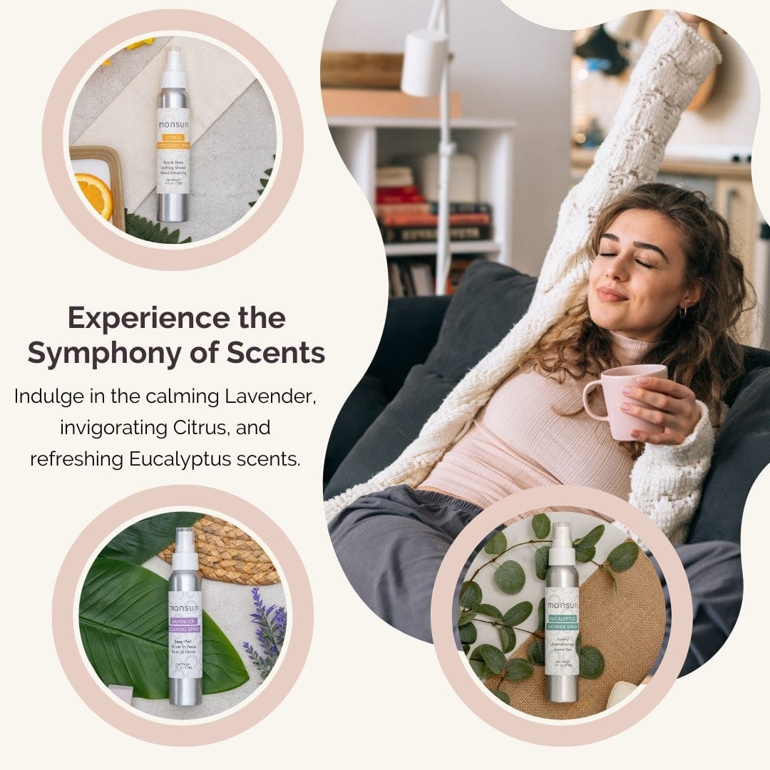 Monsuri's trio set of Lavender, Eucalyptus, and Citrus sprays