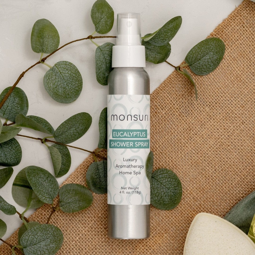 eucalyptus shower spray for an aromatherapy self care experience. Relaxation gifts for women.