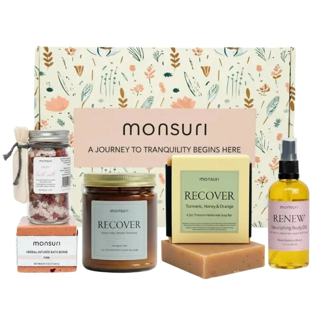 Romantic spa gift set with rose vanilla sandalwood candle bath bomb soap body oil pampering gifts for her anniversary