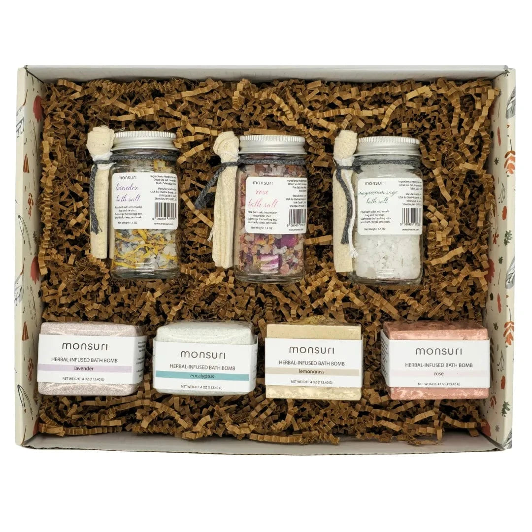 Bath Bombs and Bath Salts Set - Relaxation Bath Gift Sets for Women