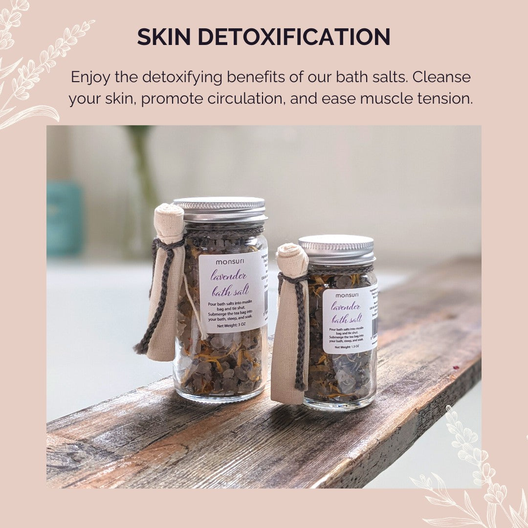 Monsuri Lavender Bath Salts with Dead Sea Salt for Skin Detoxification