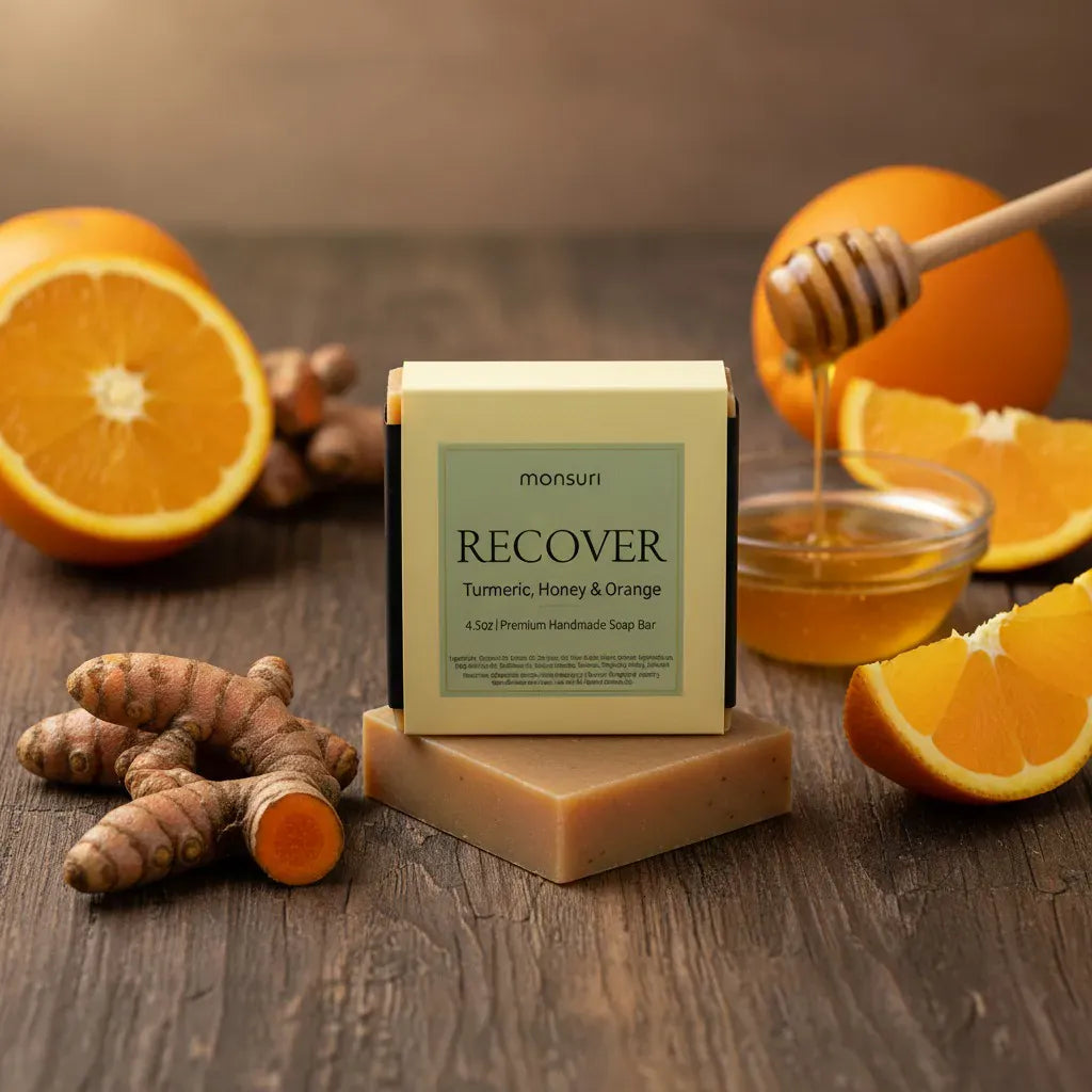 Turmeric Honey Orange Soap - Natural Golden Bar | Monsuri