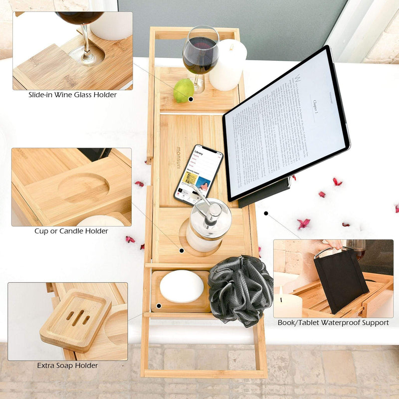 Bath Caddy Tray for Tub Luxury Bubble Baths Monsuri