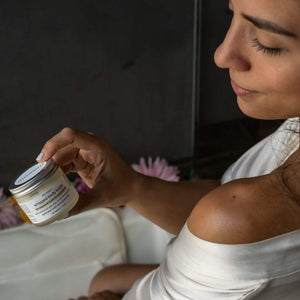 Body Butter by Monsuri, scented with uplifting Lemongrass and Rosemary.