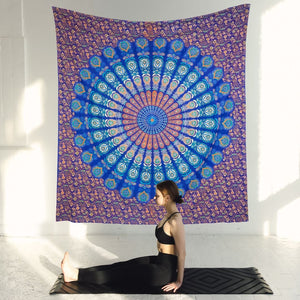 Yoga Room Wall Deccor. Mandala Tapestry with Psychedelic Design made in India and 100% Cotton