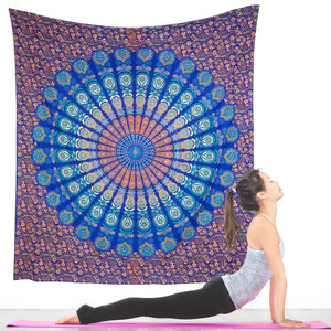 Mandala Wall Art with Psychedelic Design. Peaceful and Captivating Indian Tapestry