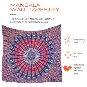 Mandala Tapestry - Blue & Red