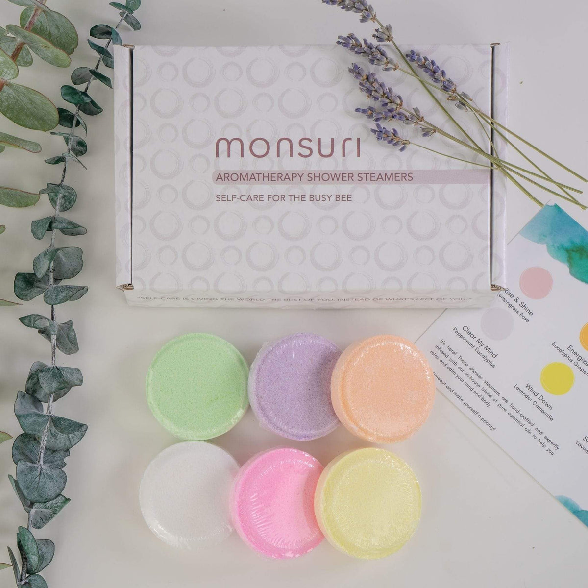 Self-Care Aromatherapy Eucalyptus, Lavender, Rose & Grapefruit Essential Oils Shower Steamers