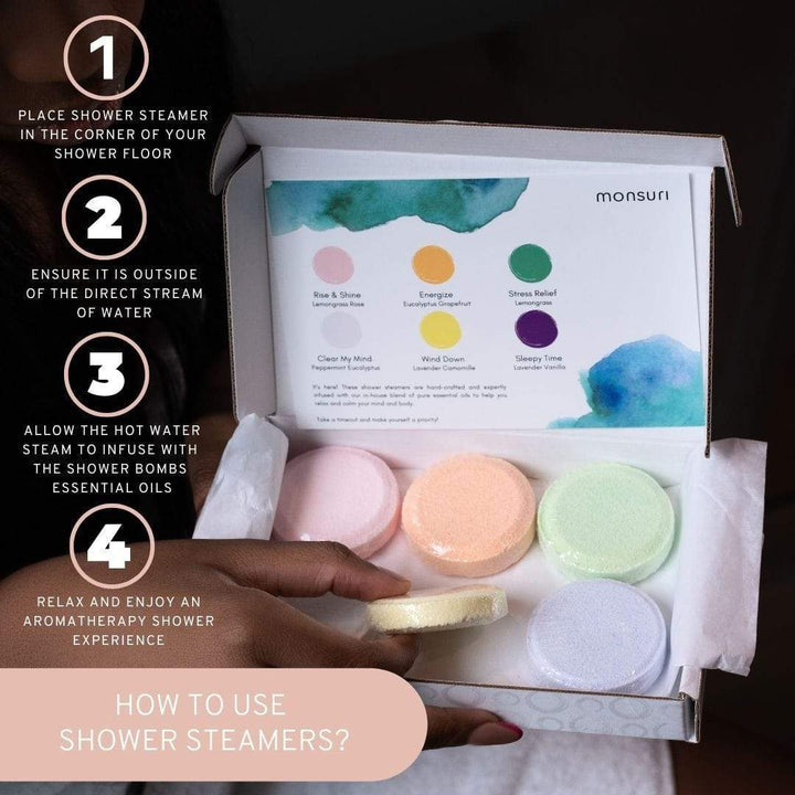 Self-Care Aromatherapy Essential Oils Blend Vapor Shower Bombs - Relaxation Gifts for Mom
